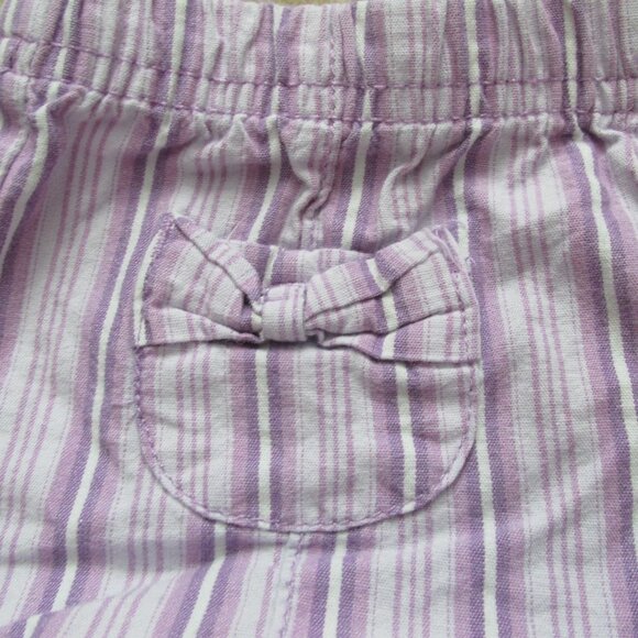 Faded Glory Pull‎ On Shorts Infant Girls Size 6-9M Purple White Striped Elastic - Picture 2 of 5
